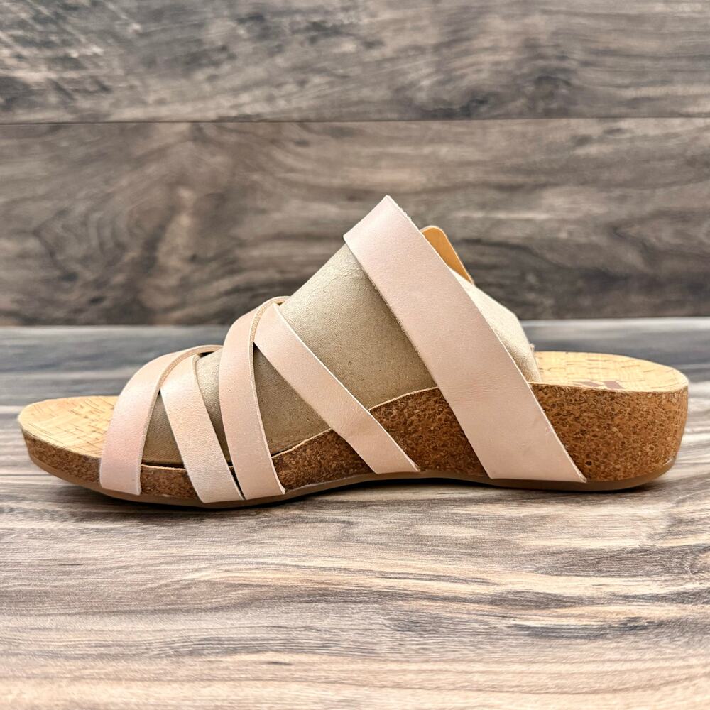 NIB Korks by Kork Ease Aster 9M Light Pink Leather Cork Slide Wedge Sandal - Picture 5 of 11